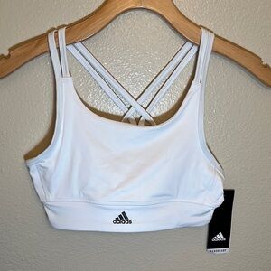 Nwt Adidas White Girl Sports Bra